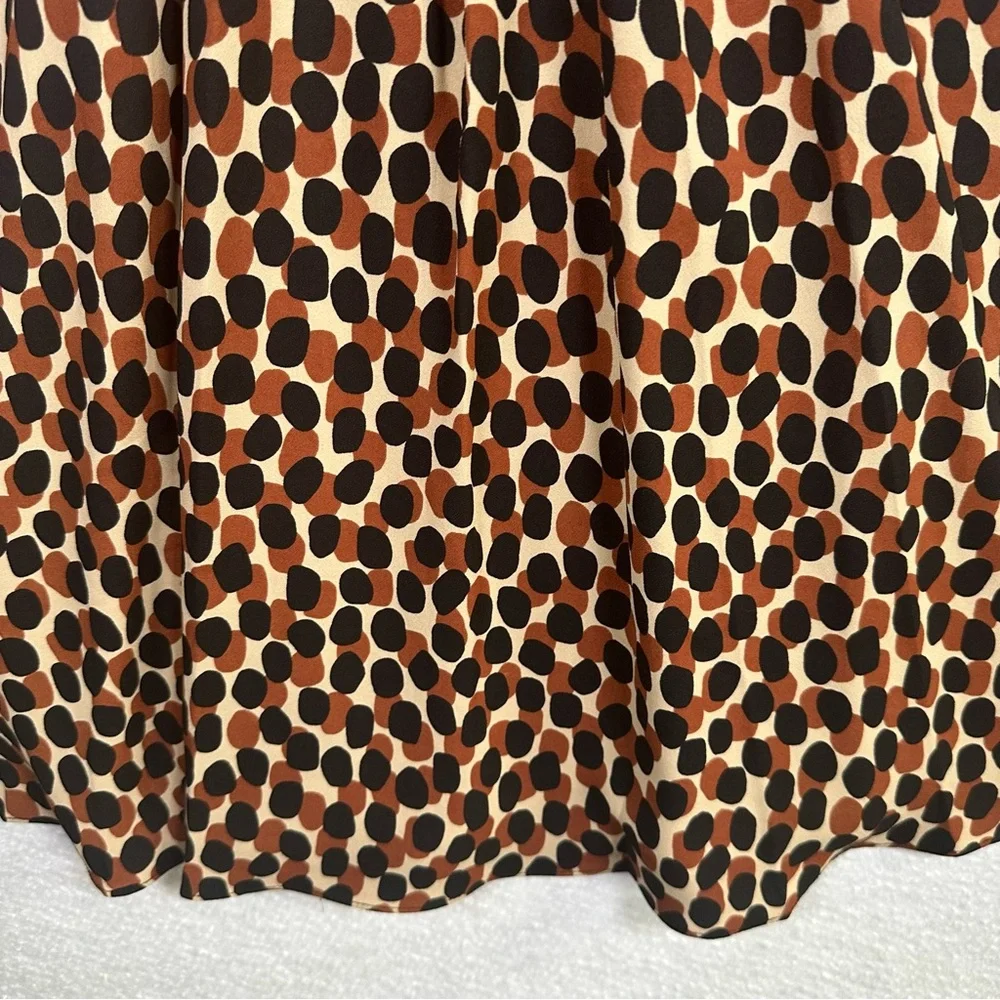 Kate Spade Dotty Spin Leopard Dress J219 Womens Medium Smocked Waist Fit‎ Flare